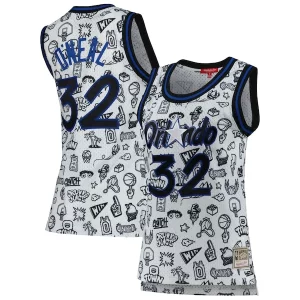 Shaquille O'Neal Orlando Magic Women's 1994 Doodle Swingman Jersey Tendance White