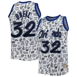 Shaquille O'Neal Orlando Vibrant Magic 1994/95 Hardwood Classics Doodle Swingman Jersey White