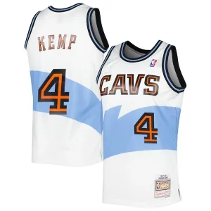 Shawn Kemp Admirable Cleveland Cavaliers Hardwood Classics Swingman Jersey White