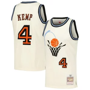 Shawn Kemp Cleveland Cavaliers Chainstitch Swingman Jersey Cream Unique