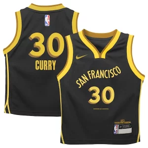 Stephen Curry Golden Personalisable State Warriors Nike Toddler Swingman Replica Jersey City Edition Black