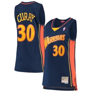 Stephen Curry Golden State Warriors Women's 2009 10 Hardwood Classics Swingman Élégant Jersey Navy