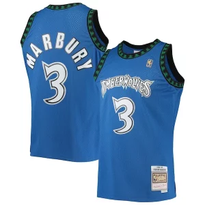 Stephon Marbury Haut de gamme Minnesota Timberwolves 1996/97 Hardwood Classics Swingman Jersey Blue