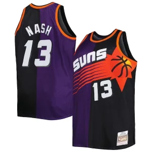 Steve Nash Phoenix Suns Big & Tall Hardwood Classics 1996/97 Split Vibrant Swingman Jersey Purple/Black