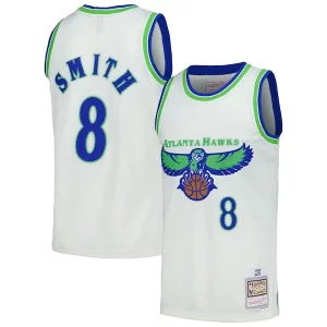 Steve Smith Atlanta Hawks Chainstitch Exquisite Swingman Jersey Cream