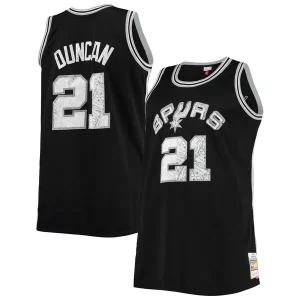 Tim Duncan San Haut de gamme Antonio Spurs Big & Tall 1998/99 NBA 75th Anniversary Diamond Swingman Jersey Black