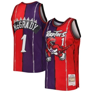 Tracy McGrady Toronto Raptors Hardwood Classics 1998/99 Split Swingman Distingué Jersey Purple/Red