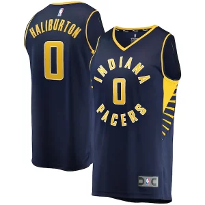 Tyrese Haliburton Indiana Pacers Fast Break Replica Jersey Icon Edition Éclatant Navy