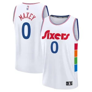 Tyrese Maxey Philadelphia 76ers 2024/25 Fast Break Player Jersey Admirable City Edition White
