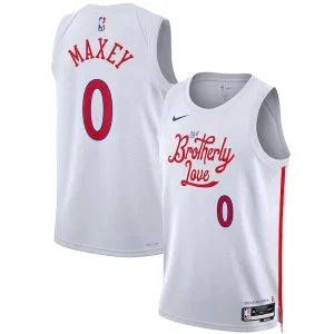 Tyrese Maxey Philadelphia Collectible 76ers Nike Unisex 2022/23 Swingman Jersey City Edition White