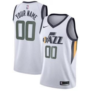Utah Jazz Nike Swingman Custom Jersey Association Edition White Luxueux