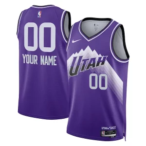 Utah Jazz Nike Unisex Éclatant 2023/24 Custom Swingman Jersey Purple City Edition