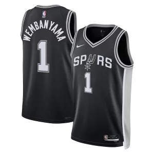 Victor Wembanyama San Antonio Haut de gamme Spurs Nike Unisex 2023 NBA Draft First Round Pick Swingman Jersey Icon Edition Black