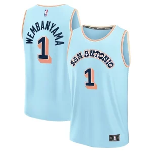 Victor Wembanyama San Antonio Spurs 2024/25 Fast Break Player Jersey City Edition Light Blue Notable