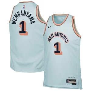 Victor Wembanyama San Antonio Spurs Nike Youth 2024/25 Swingman Player Jersey City Premium Edition Light Blue