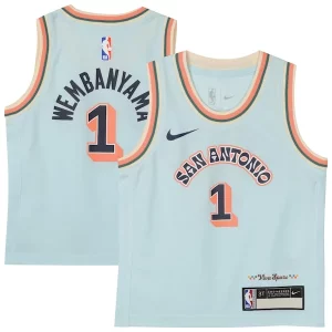 Victor Wembanyama San Antonio Spurs Nike Preschool 2024/25 Swingman Player Jersey City Edition Light Exquisite Blue