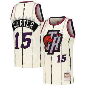 Vince Carter Toronto Raptors Superbe Chainstitch Swingman Jersey Cream