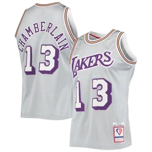 Wilt Chamberlain Los Angeles Lakers 75th Anniversary 1971/72 Hardwood Premium Classics Swingman Jersey Silver