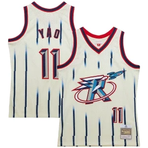 Yao Ming Houston Admirable Rockets Chainstitch Swingman Jersey Cream