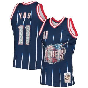 Yao Ming Houston Rockets 2002/03 Hardwood Tendance Classics NBA 75th Anniversary Diamond Swingman Jersey Navy