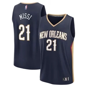 Yves Missi New Orleans Pelicans Youth 2024 NBA Magnifique Draft Fast Break Player Jersey Icon Edition Navy