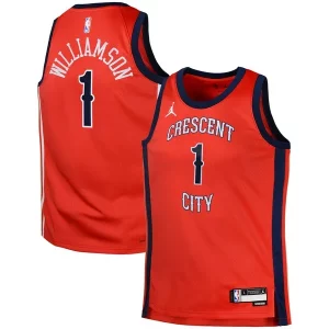 Zion Williamson New Orleans Pelicans Jordan Brand Swingman Jersey Statement Red Refiné