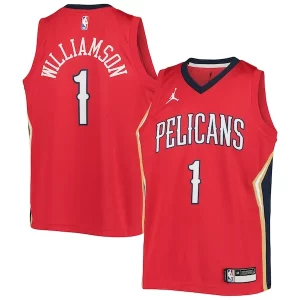 Zion Williamson New Orleans Pelicans Jordan Brand Youth 2020/21 Swingman Player Jersey Uniques Statement Edition Red